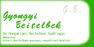 gyongyi beitelbek business card